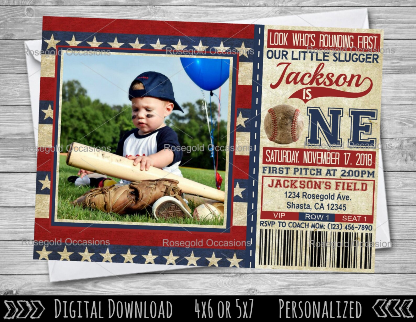Baseball Birthday Invitation First Birthday 1st Birthday Etsy