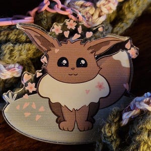 Sakura Eevee Acrylic Keychain / Bag charm