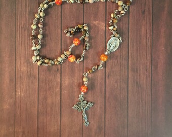 Rosary Beads | 5 Decade Rosary | Prayer Beads | Catholic Prayer Beads | Natural Prayer Beads | Confirmation Gift | Gemstone Rosary | Gift