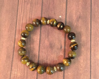 Tiger Eye Bracelet | Gift for Him | Tiger Eye Jewelry | Men's Bracelet | Unique Bracelet | Tiger's Eye Bracelet | Gemstone Jewelry |