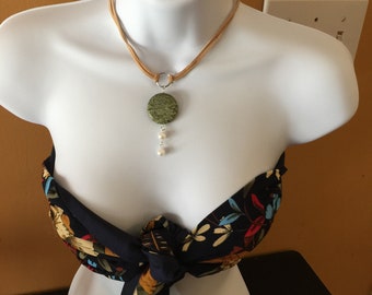 Choker | Green Gem Choker | Cord Choker | Stone Choker | Adjustable Choker | Gemstone Necklace | Green Jewelry | Elegant Choker | Pendant