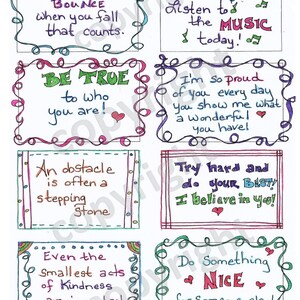 Set 2 // Lunch Notes // Lunch Box Notes // Kid's Lunch Notes // Notes for Your Child // Lunchbox Notes // Motivational Notes // Love Notes image 5