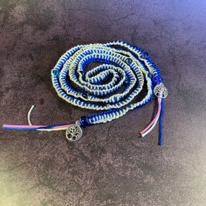 Blue White Hanfasting Cord for Celtic or Pagan Ceremony | Wedding Handfasting Cord | Custom Handfasting Cord | Single Knot Cord | Viking