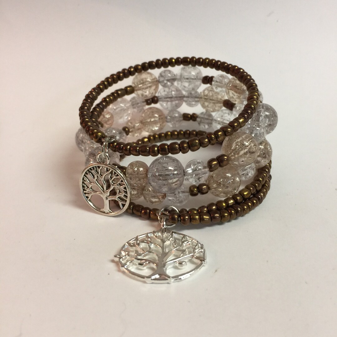 Tree of Life Beaded Bracelet | Sparkling Bangle Bracelet | Boho Chic ...
