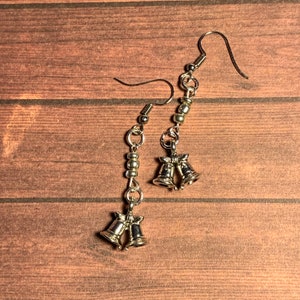 Christmas Bell Earrings | Christmas Bling for Her | Silver Bells Earrings | Christmas Jewelry | Christmas Bling | Holiday Jewelry | Festive