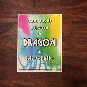 Digital Art Print // Dragon Art Print // Office Art // Office Decor // Dorm Room Art // Wall Art // Digital Wall Art // Digital Dragon Art