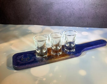 Resin Shot Glass Serving Paddle or Candle Holder for Adult Parties | Give It Your Best Shot Serving Board for Shots