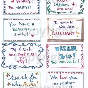 Set 2 // Lunch Notes // Lunch Box Notes // Kid's Lunch Notes // Notes for Your Child // Lunchbox Notes // Motivational Notes // Love Notes image 3