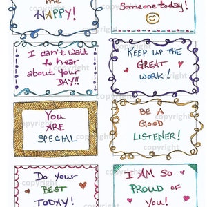 Set 2 // Lunch Notes // Lunch Box Notes // Kid's Lunch Notes // Notes for Your Child // Lunchbox Notes // Motivational Notes // Love Notes image 4