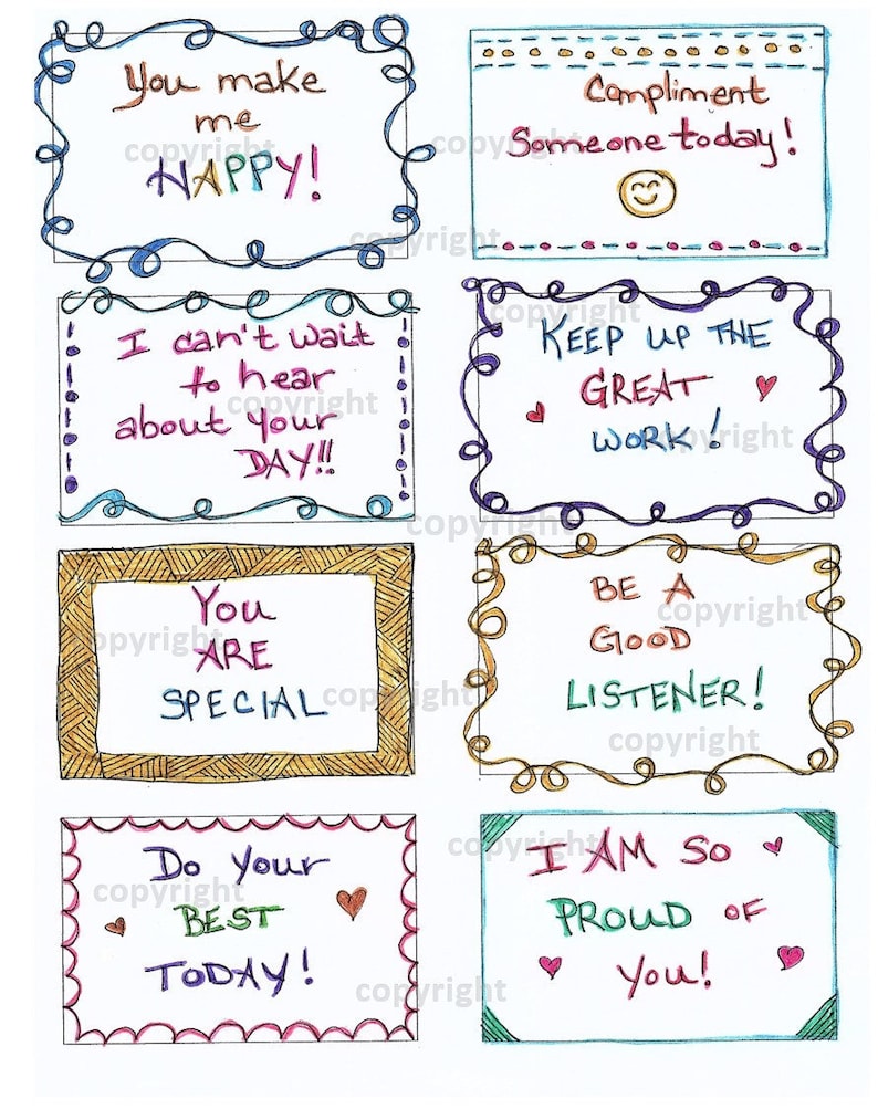 Set 2 // Lunch Notes // Lunch Box Notes // Kid's Lunch Notes // Notes for Your Child // Lunchbox Notes // Motivational Notes // Love Notes image 4