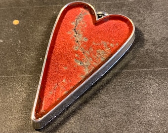 Collier red Heart parfait pour la Saint-Valentin, Anniversaire, Cadeau d'anniversaire (fr) Art portable (fr) Bijoux de coeur Bijoux Rouges Coeur peint