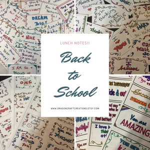Set 5 // Digital Lunch Notes // Printable Lunchbox Notes // Lunch Notes for Kids // Love Notes // Motivational Notes // INSTANT DOWNLOAD