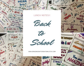 Set 5 // Digital Lunch Notes // Printable Lunchbox Notes // Lunch Notes for Kids // Love Notes // Motivational Notes // INSTANT DOWNLOAD