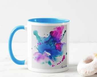 Abstract Art Coffee or Tea Mug for the Art Lover in Your Life | Alcohol Ink Art Coffee Mug
