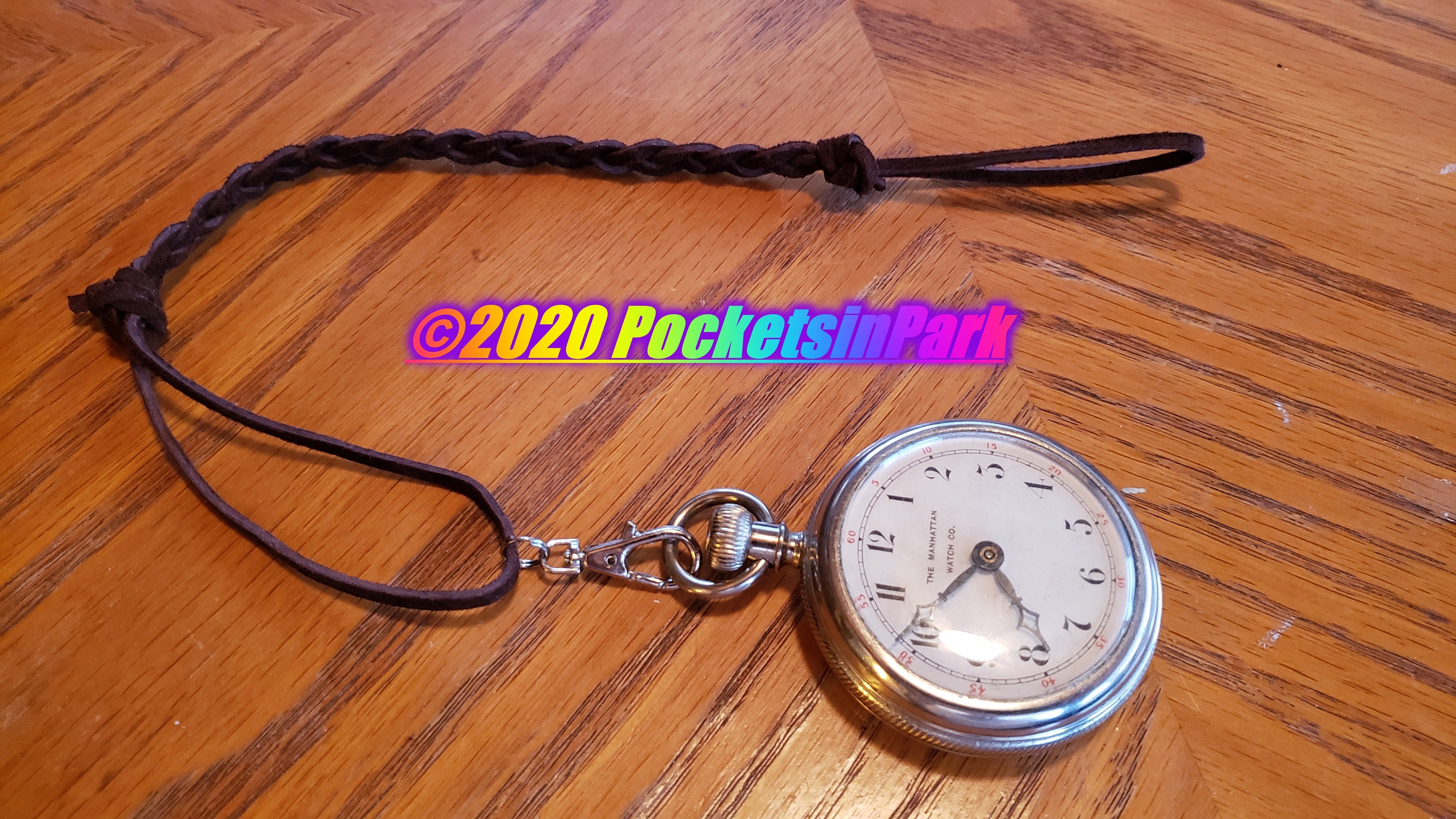 Dark Brown Leather Braided Pocket Watch Strap Loop End to Etsy