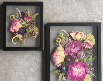 Bouquet Preservation DEPOSIT | Pressed flower floating frame | Wedding florals Keepsake | Preserved Bridal Flowers Canada