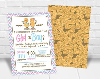 Little Peanut Gender Reveal Invitation Printable, Unique Gender Reveal Party Invitation Unique Gender Reveal Party Ideas Little Peanut Theme