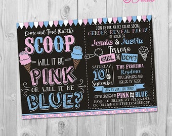 Gender Reveal Invitation • What's the Scoop Invitation • What is the Scoop Invitation • Ice Cream Gender Reveal Party Invitation