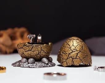 Dinosaur Egg Ring Box - Jurassic Proposal, Geek Engagement