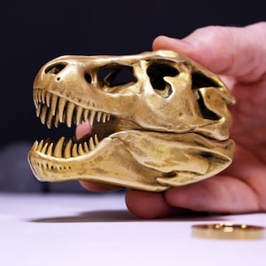 Caja para anillo con forma de cráneo de T-Rex - Propuesta de matrimonio inspirada en Parque Jurásico, compromiso con temática de dinosaurios