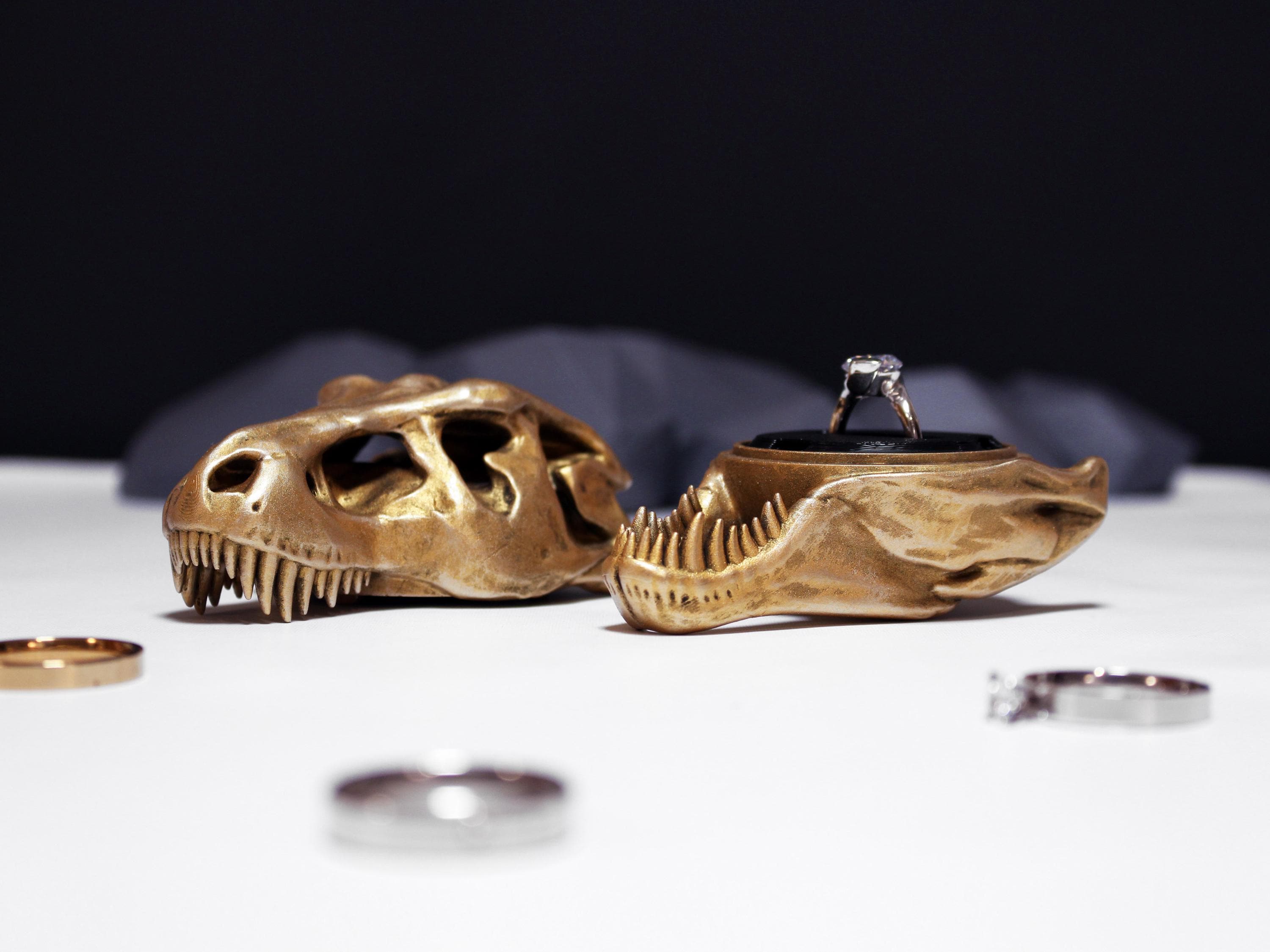 BOIHEGU Antique Skull Ring Tray - Gothic Jewelry Organizer & Decorative Holder
