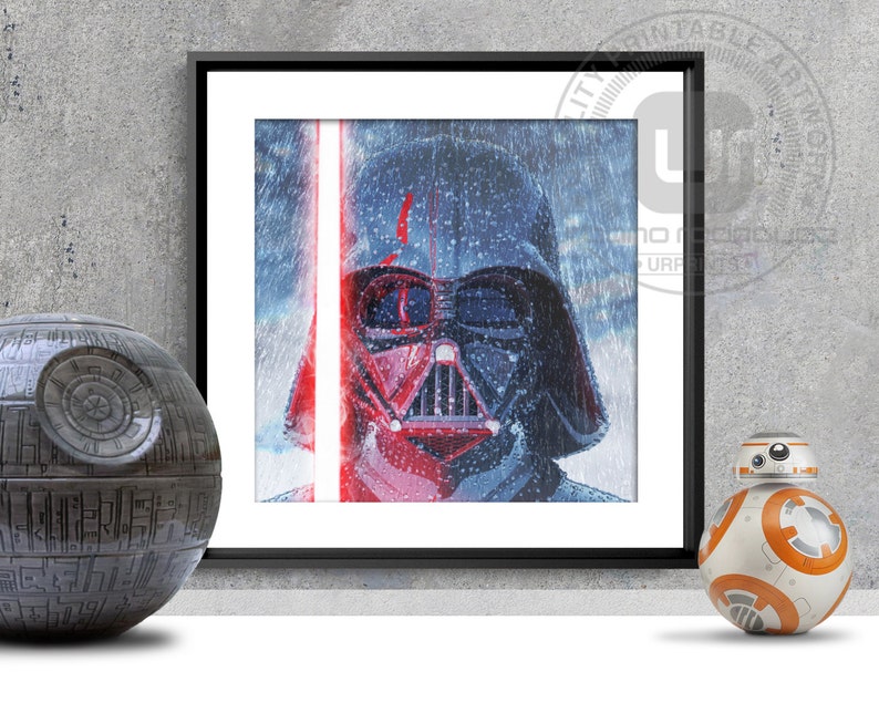 Dark Leader Storm AFDRUKBARE KUNST, sci fi print, trooper, geek art, digitale kunst, wanddecor, art print, cgi artwork, ruimteoorlogen, zwarte ster afbeelding 1