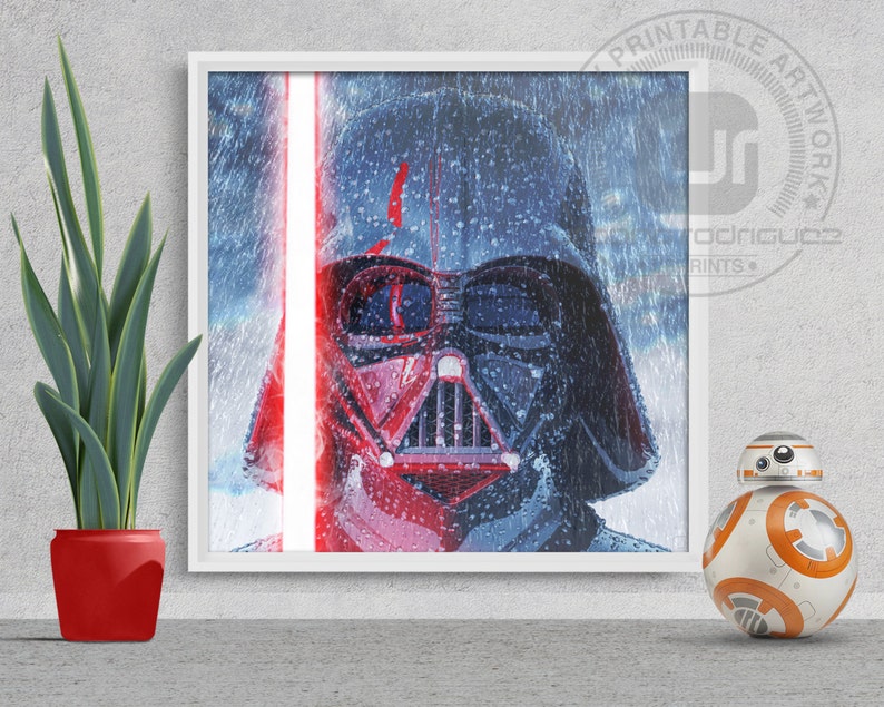 Dark Leader Storm AFDRUKBARE KUNST, sci fi print, trooper, geek art, digitale kunst, wanddecor, art print, cgi artwork, ruimteoorlogen, zwarte ster afbeelding 3