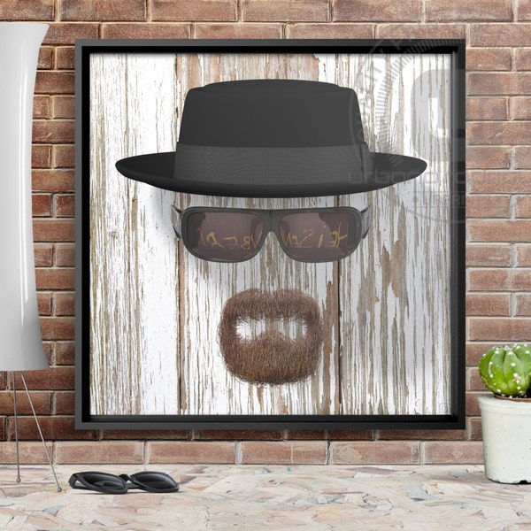 Breaking Bad Heisenberg Print - PRINTABLE ART, digital art, wall art, art prints, pop art, white, walter white, tv series, tv show, meth