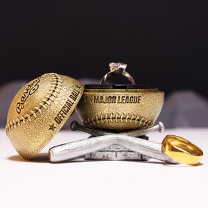 Baseball Ring Box - Sport Hochzeit, Vorschlag Ring Box