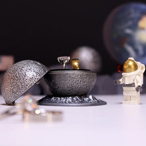 フルムーンリングボックス - ロマンチックな婚約、シルバームーンプロポーズ