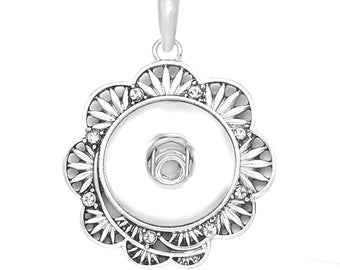 Snap Button Pendant Necklace: Interchangeable Charm Jewelry