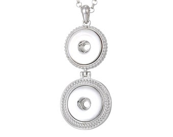 Snap Button Pendant Necklace: Interchangeable Charm Jewelry (18-20 mm)