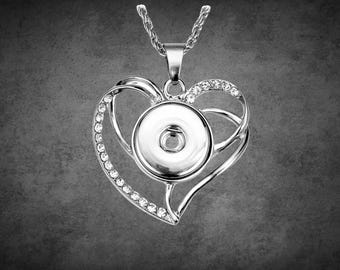 Snap Button Pendant, Snap Necklace,   18-20 mm , comes with chain