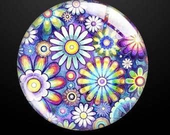 Pink flower ,Crystal  Snap Charm,Fits 18-20mm.