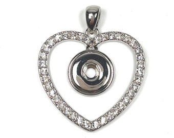 Heart Snap base 12mm ,with Chain