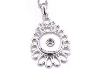 Antique Crystal Heart Snap Pendant, DIY Necklace (18mm-20mm)