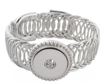 Interchangeable Snap Button Bracelet: Fits 18mm-20mm Snaps