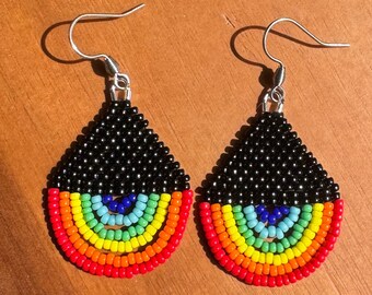 Rainbow Seed Bead Earrings: Lightweight Colorful Jewelry