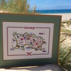 Kreuzstich Karte von Jersey