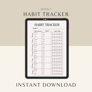 Weekly Habit Tracker Printable Portrait, Habit Tracker Template ...