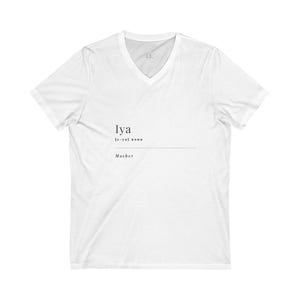 Orisha, Iya, Santeria, Lucumi Yoruba Word Definition, Unisex Jersey Short Sleeve V-Neck