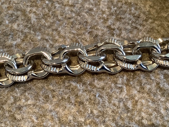 Wells Sterling Silver Chunky Chain Bracelet with … - image 3