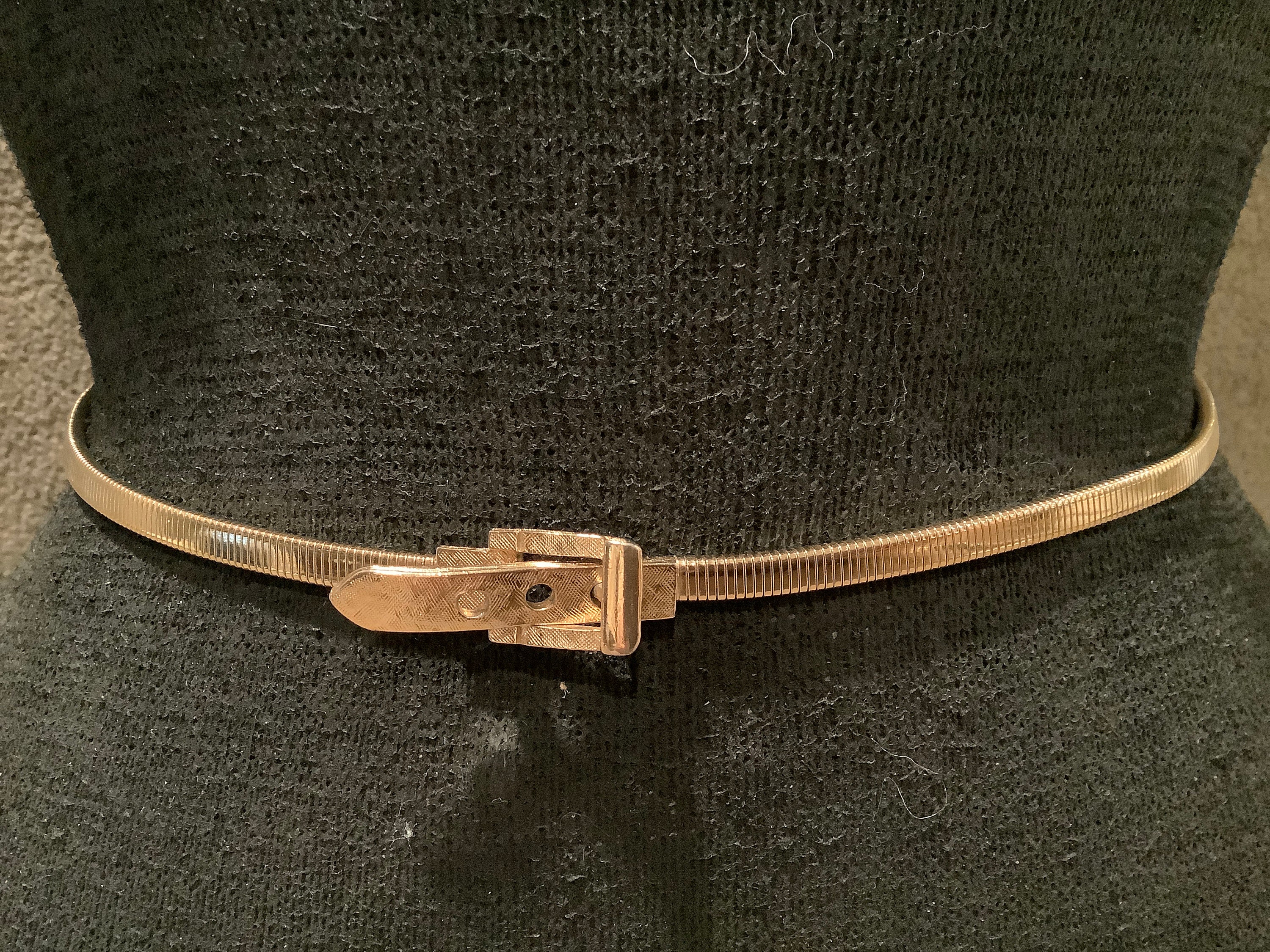 Accessocraft Gold Color Stretch Belt Buckle (Vintage) Vintage Accessocraft Gold Wide Cinch 3D Flower Big Buckle  main image 3