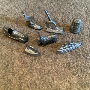 Vintage Monopoly Playing Pieces