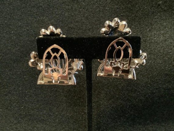 Pair of Antique Flower Dress Clips - image 5