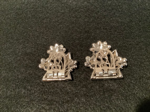 Pair of Antique Flower Dress Clips - image 3