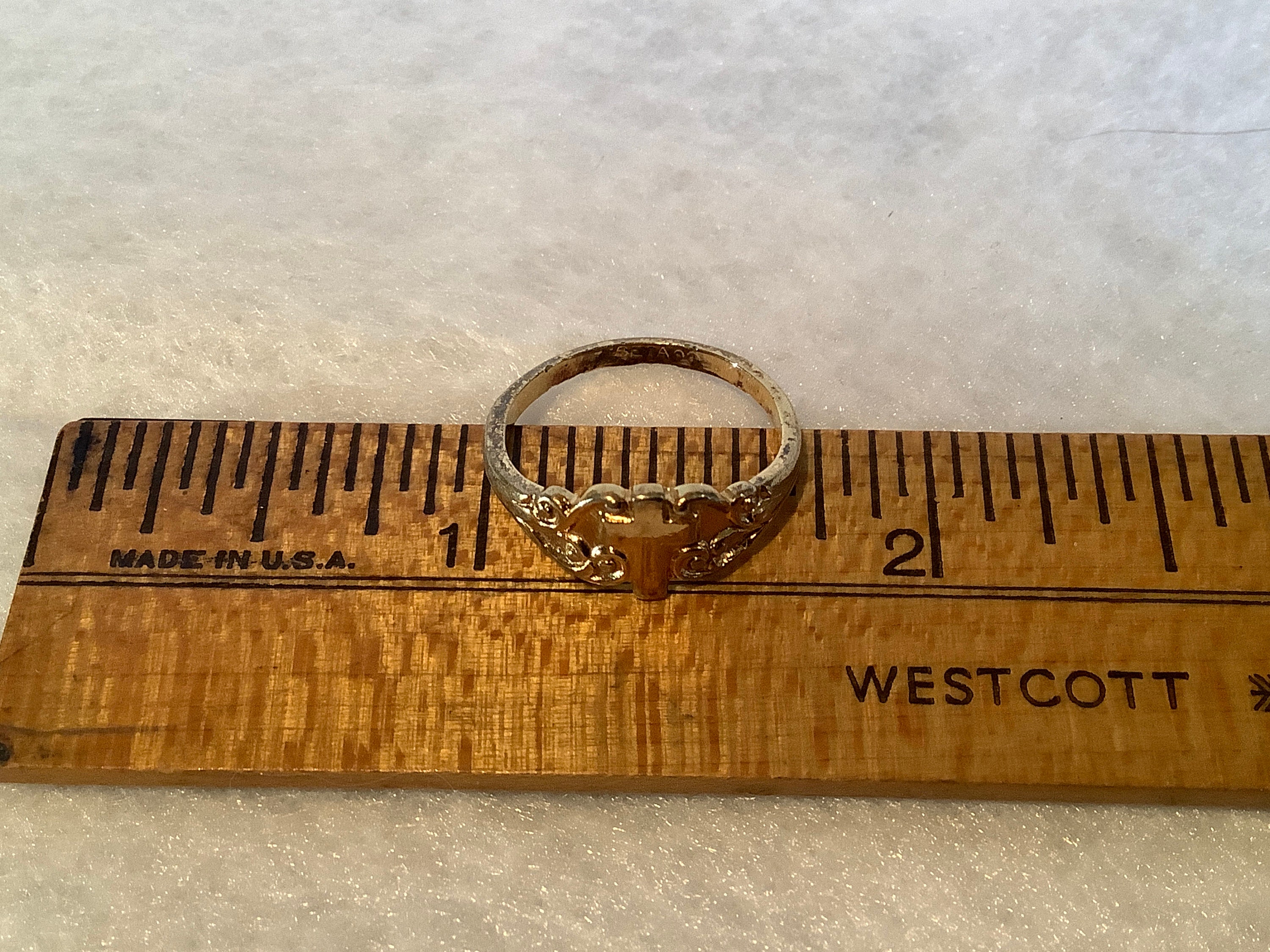 Vintage Seta Gold Plated Cross Ring Size 5 Etsy