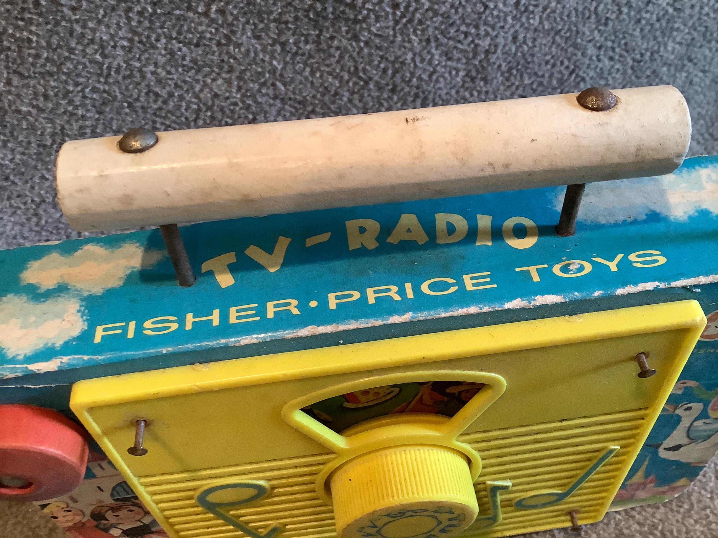 60's vintage「FISHER PRICE」ピーカブー　TV オルゴール 1964/65 Fisher Price Peekaboo Screen Music Box TV, playing