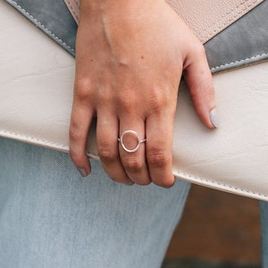 Silver Circle Ring, Open Circle Ring, Silver Statement Ring, Silver Halo Ring, Sterling Silver Ring, Minimalist Ring, Modern Silver Ring