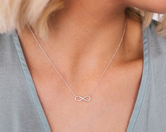 Infinity Necklace, Dainty Silver Necklace, Best Friend Necklace, Eternity Necklace, Layering Necklace, Meaningful Gift, Bridesmaid Gift